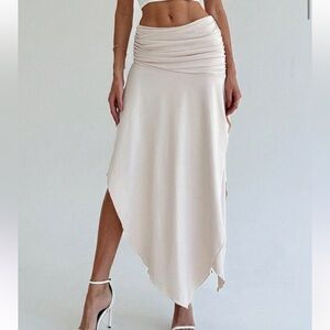 SHEIN Cream Asymmetrical Skirt